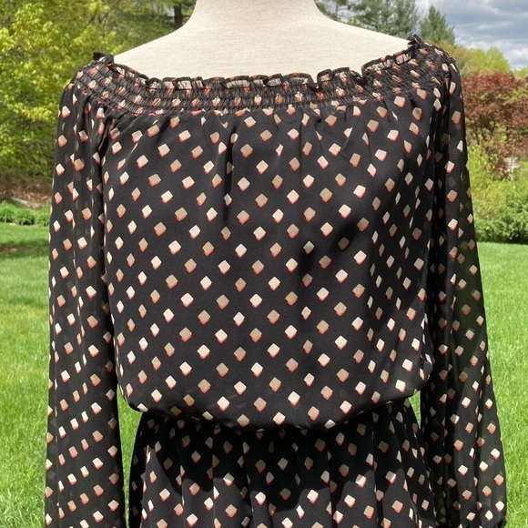 WHBM Off-The-Shoulder Chiffon Flowy Print Dress - Picture 8 of 12